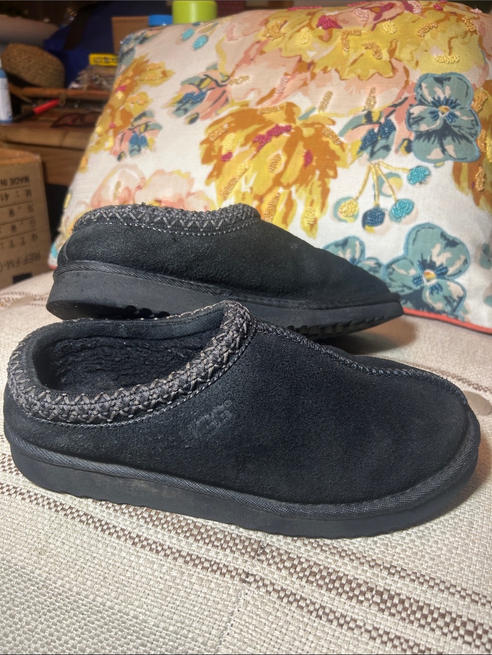 UGG Suede and Shearling Slip-On Shoes, Sz 9W